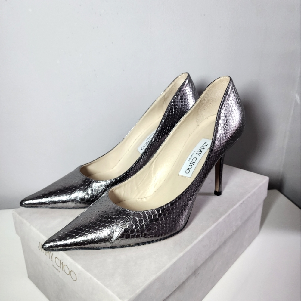 Jimmy Choo Agnes Metallic Elaphe Sz 39